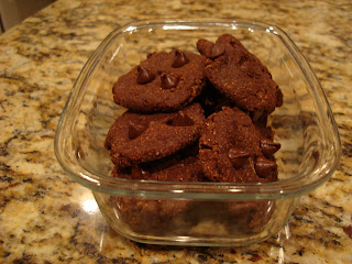 Raw Vegan Chocolate Choco-Chip Cookies in clear container