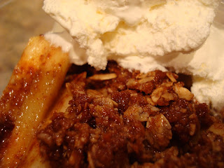Raw Vegan 15-Minute Apple Crumble Delight topped with cool whip