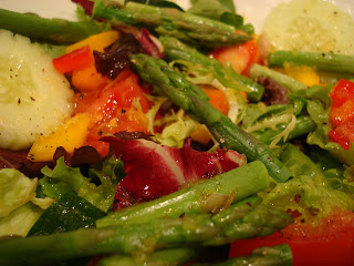 Mixed salad with vegetables up close