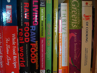 Shelf full of cookbooks 