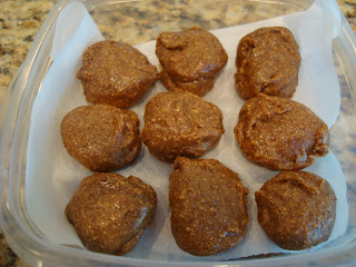 Raw Vegan Gingerbread Cookies in container separated by parchment paper