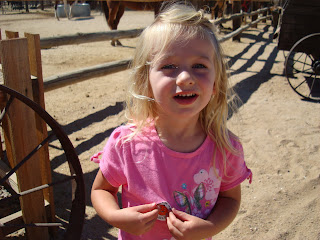 Young girl in pink shirt at pumpkin patch