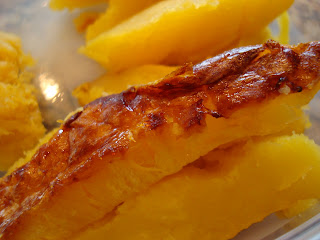 Homemade Squash fries up close