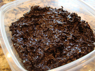 Snowball mixture spread into clear container - 17