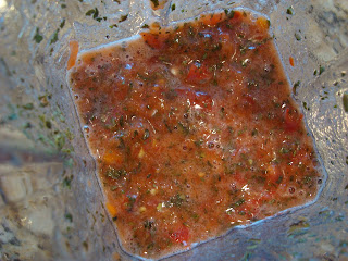 Blended Raw Marinara Sauce in blender