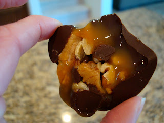 Underside of High Raw Vegan Chocolate "Turtles"