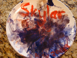 Painted plate made by child