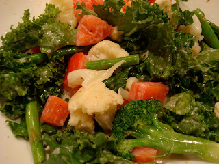 Kale Salad with Vegetables topped with homemade dressing - 11