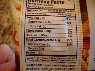 Nutrition Facts on Kettle Corn Pro Bar