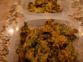 Clear containers full of Kale Chips