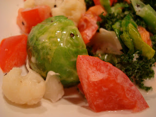 Close up of Kale and Vegetable Salad with Vegan Slaw Dressing