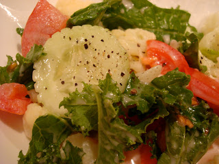 Kale and mixed vegetable salad with Slaw Dressing