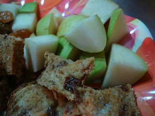 Pears and Museli Bread on plate