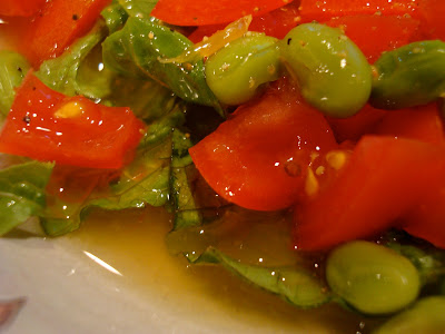 Salad showing dressing pooling down
