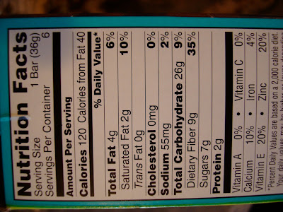 Nutritional Facts on Fiber Plus Bars