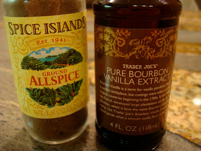 Ground Allspice and Pure Bourbon Vanilla Extract containers