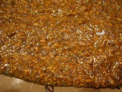 Close up of mixture on tray