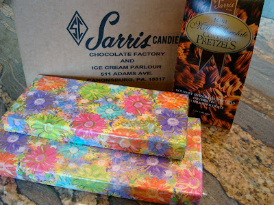 Wrapped boxes of Sarris Candies