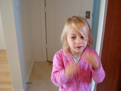 Young girl moving hands