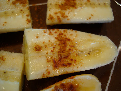 Slice of banana showing cinnamon topping - 81
