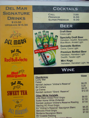 Del Mar alcohol list