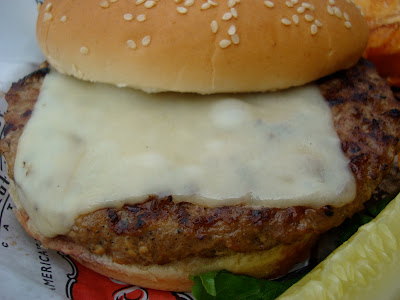 Close up of hamburger