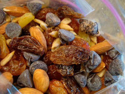 homemade trail mix of nuts, chocolate chips, and raisins - 13