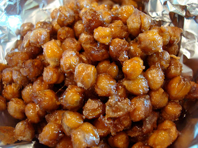 pan of Cinnamon and Sugar Roasted Chickpea “Peanuts”