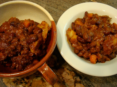 Two bowls dished full of Vegan Crock Pot Chili