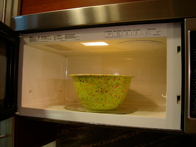 Bowl placed in microwave