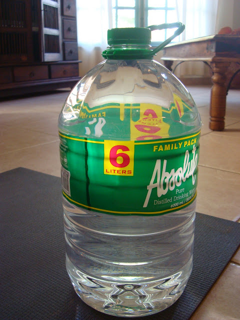 Close up of 6 liter jug of water