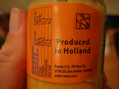 Whisky Cocktail sauce saying Produced in Holland