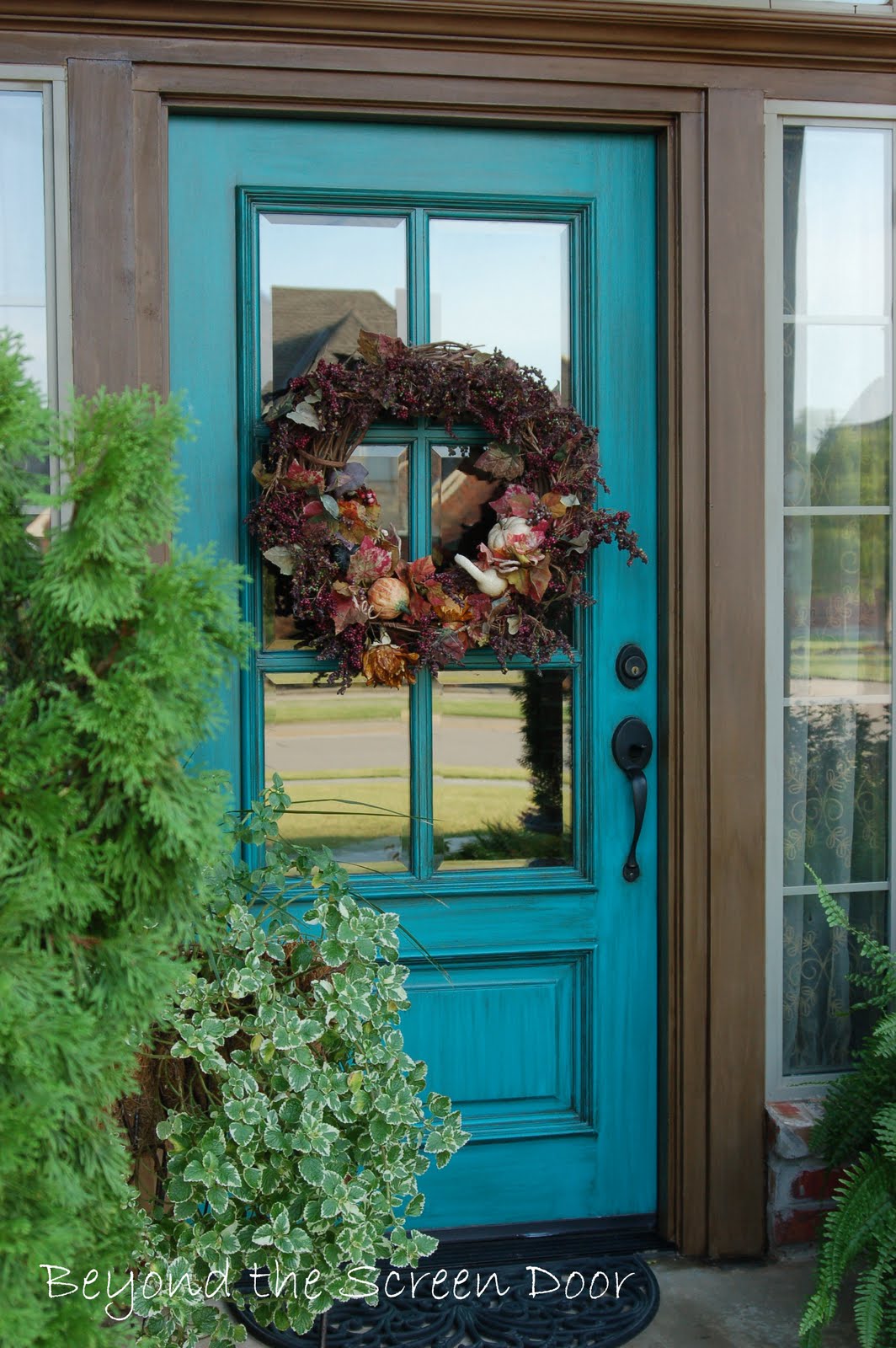 Turquoise Front Door - Sonya Hamilton Designs