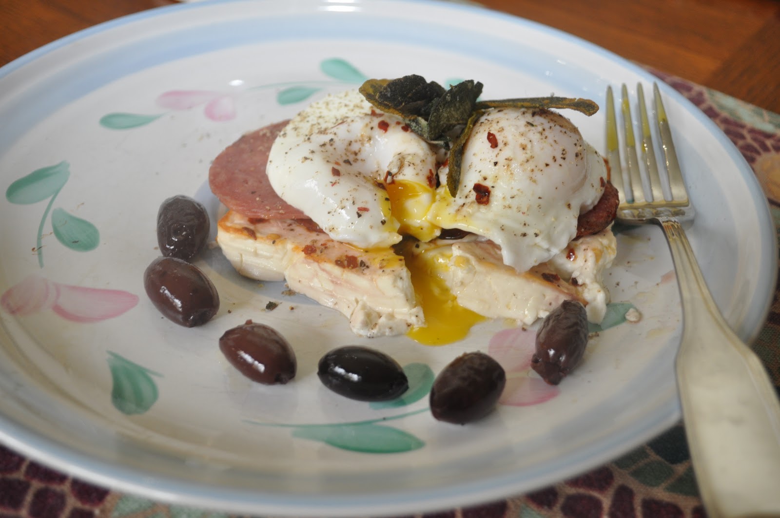 Kate's Kitchen Poached Eggs on Feta Cheese
