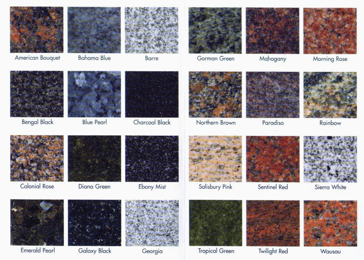 Marble Color Chart