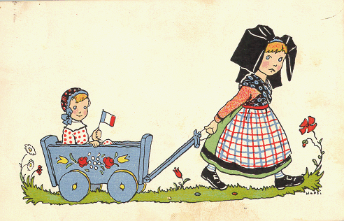 Tableau Bois Découpé Alsacien – Enfant Alsacien Maison Hansi, Fait Main Occasion