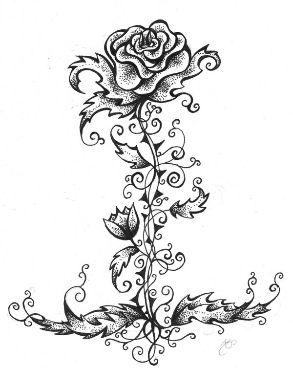 Tribal Rose Tattoo Design