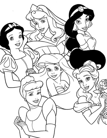 Belle Coloring on Disney Princess Coloring Pages For Kids