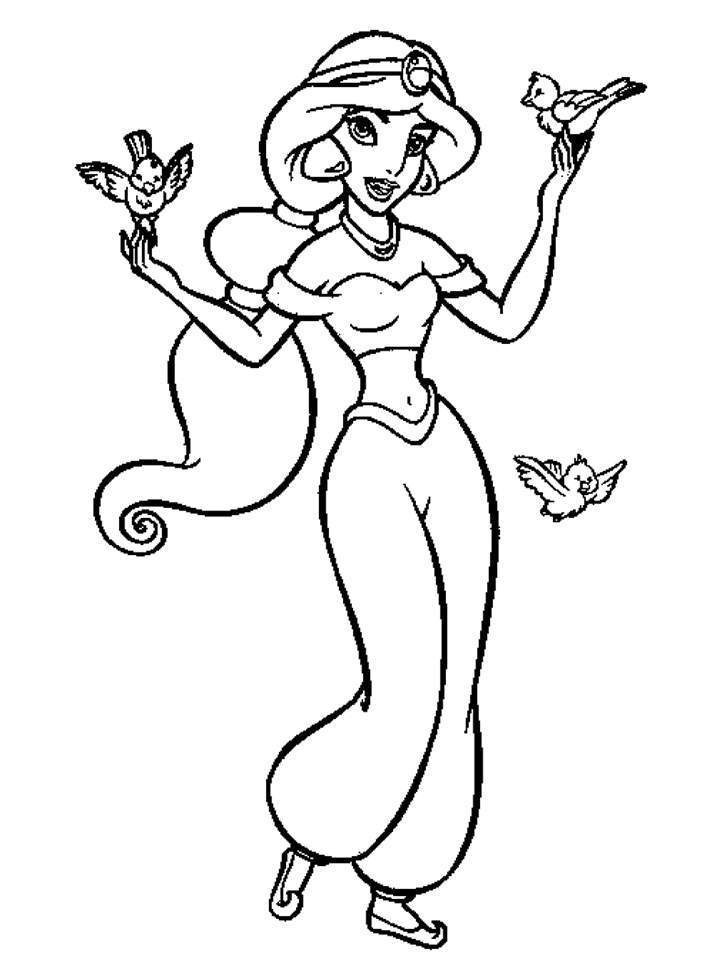 jasmine disney princess coloring pages - photo #2