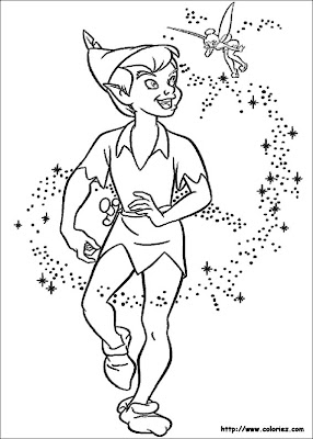 Peter  Coloring Pages on Peter Pan And Tinkerbell Coloring Pages Kids Jpg