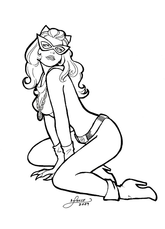 AMazing Cat Woman Coloring Pages title=