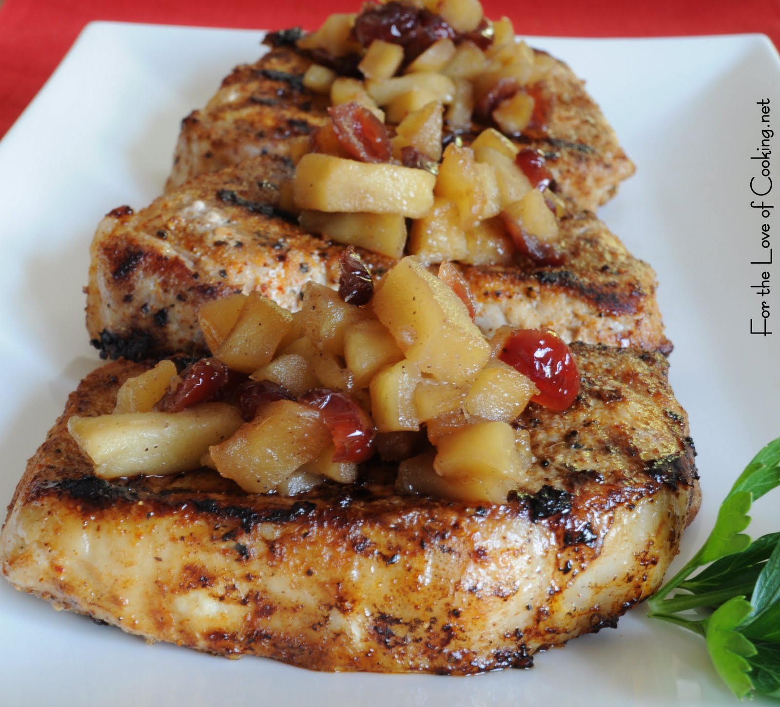 Spiced Pork Chops with Apple Chutney For the Love of Cooking