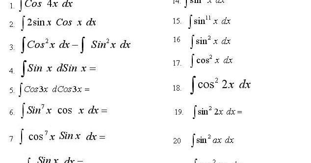 Matematika Sma Integral Trigonometri