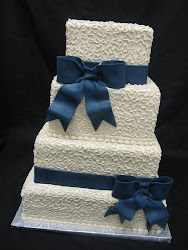cake navy ivory buttercream cakes designs simple weekends last lace favorite piped gold elegant square silver tiers flowers cornelli bow