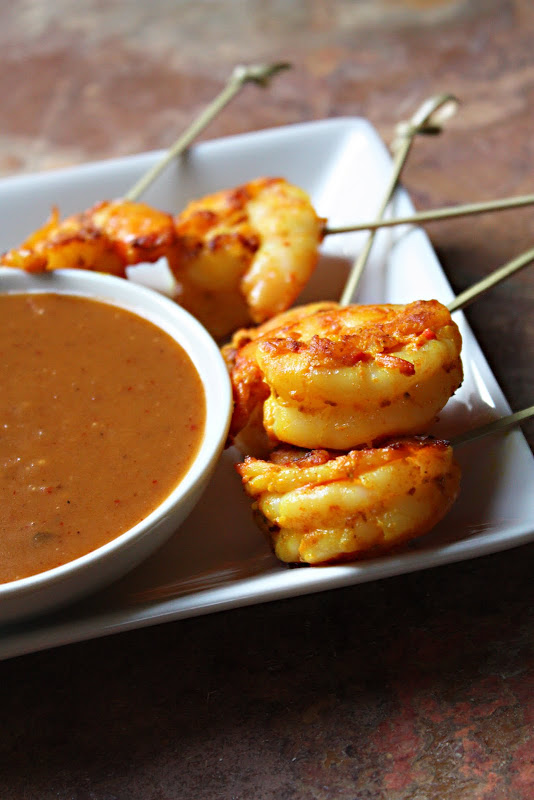 shrimp satay with thai peanut sauce recipe