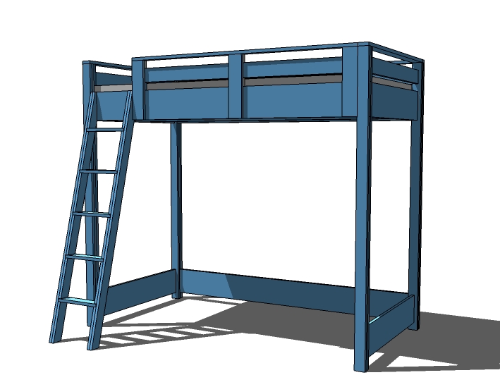How To Build A Loft Bed Ana White, How To Make A Ladder For Bunk Beds