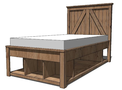 wood bed frame with drawers plans