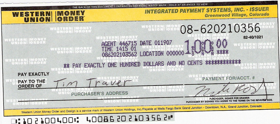 What is the difference between a money order and cashier's check?