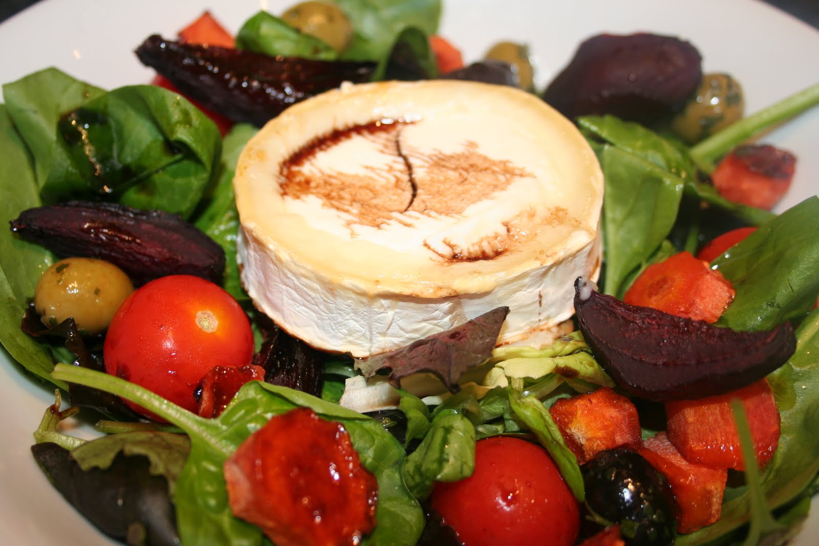 Miss P's Kitchen. Goats Cheese Salad with Honey Roasted Veg