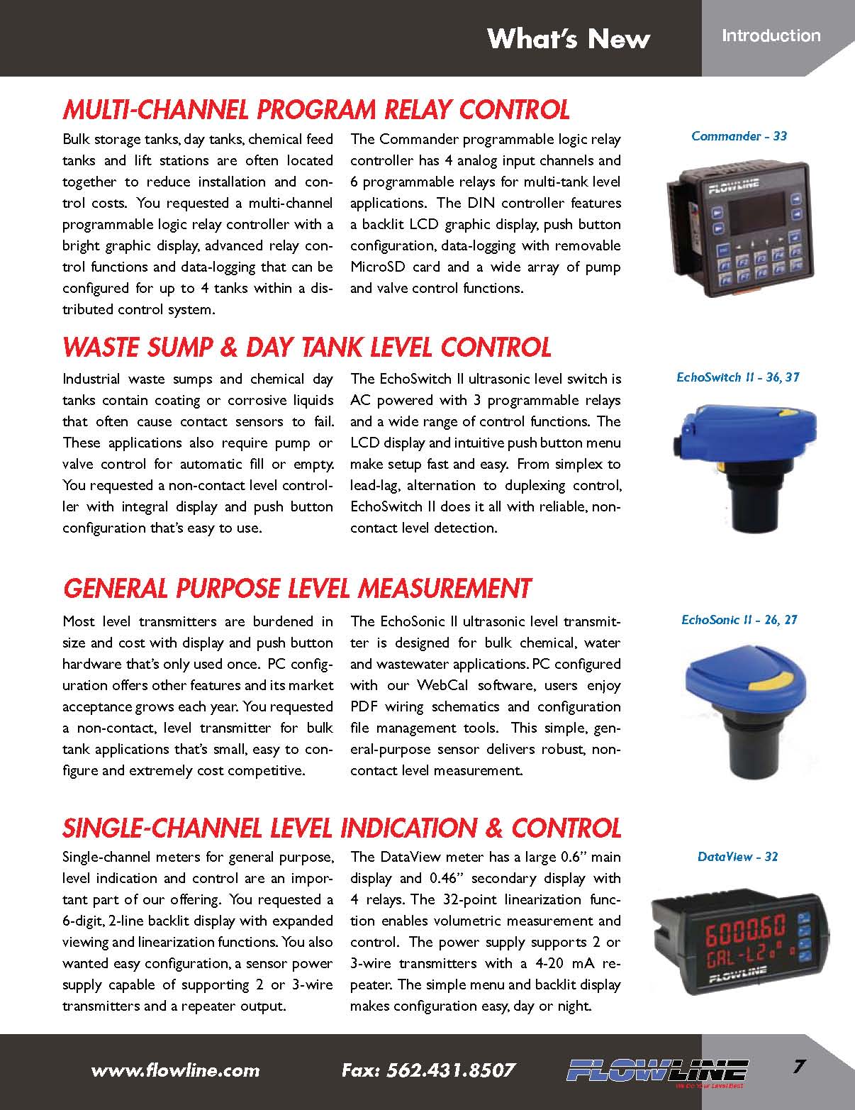 FLOWLINE FLOWLINE LEVEL CONTROL